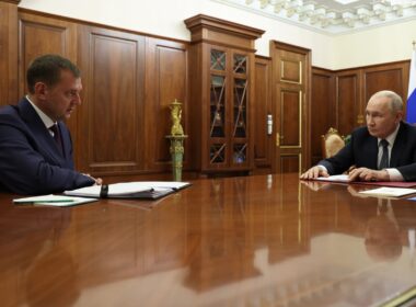 occupation official told putin crimea highway drone-proof—russia's own milbloggers refuted within hours · post russian-appointed governor occupied part pf zaporizhzhia oblast yevgeny balitsky (left) meets russian president vladimir 20 2026