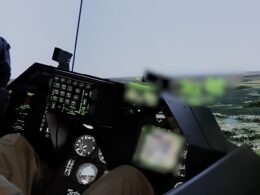F-16 simulator of the Ukrainian Air Force. Still from a video by Ukraine's Ministry of Defense