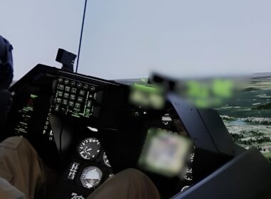 F-16 simulator of the Ukrainian Air Force. Still from a video by Ukraine's Ministry of Defense