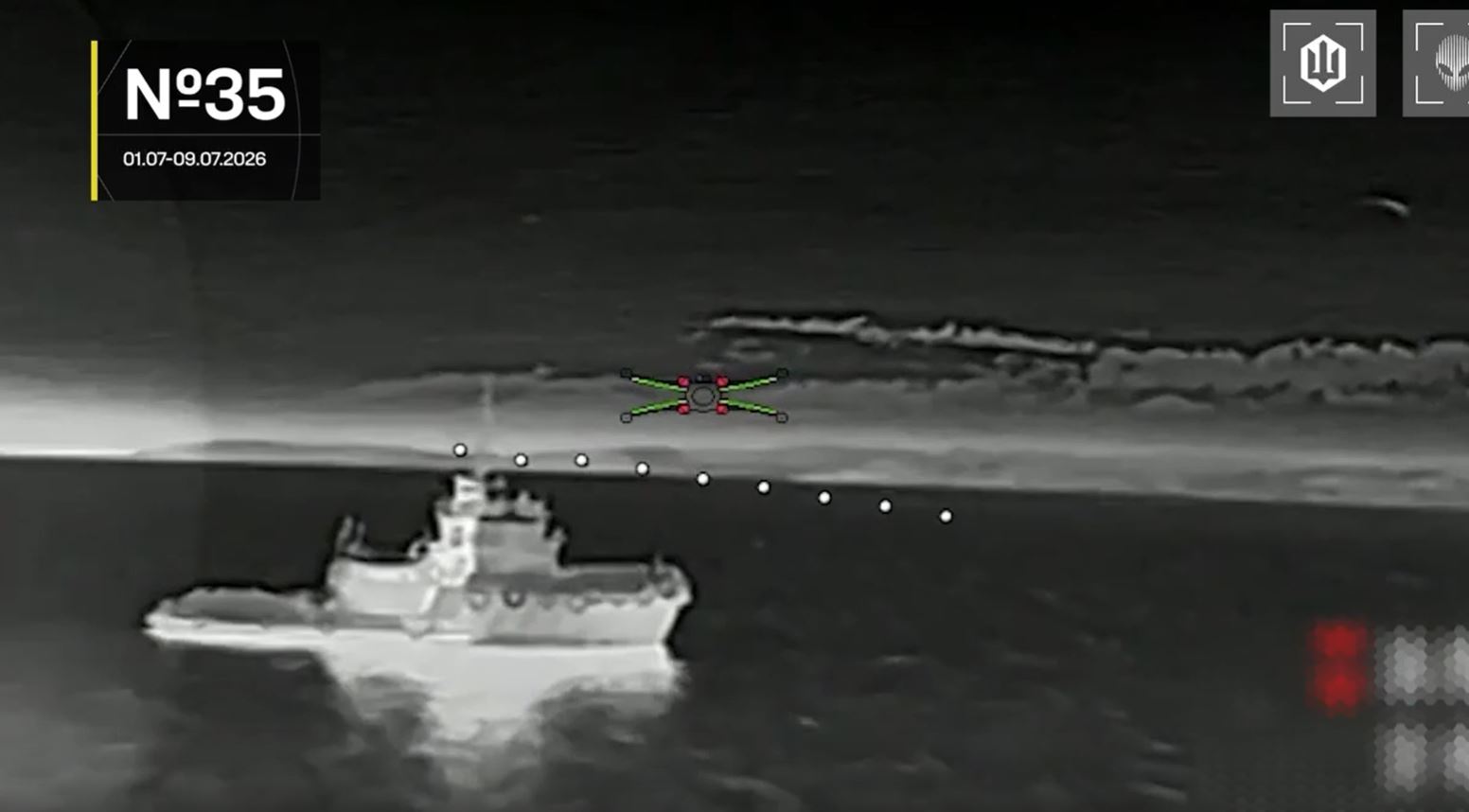 35 ships four days ukraine's campaign against russia's azov sea fuel run keeps widening · post ukrainian drone closes russian tug (target 35) 1–9 2026 video robert brovdi ukraine news