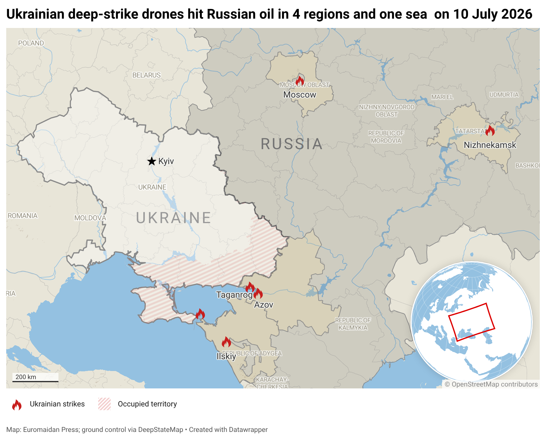 ukraine's deep mid-range strikes converge crimea russia's azov coast · post ukrainian deep-strike drones hit russian oil facilities four regions sea 10 2026 vazf4-ukrainian-deep-strike-drones-hit-russian-oil-in-4-regions-and-one-sea-nbsp-on-10-july-2026-nbsp- ukraine news reports