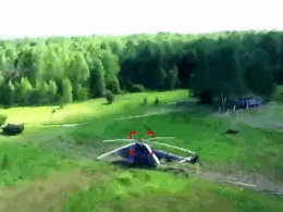 Russian military helicopter seen by Ukrainian drone before strike. Screenshot from video: Mykhailo Fedorov