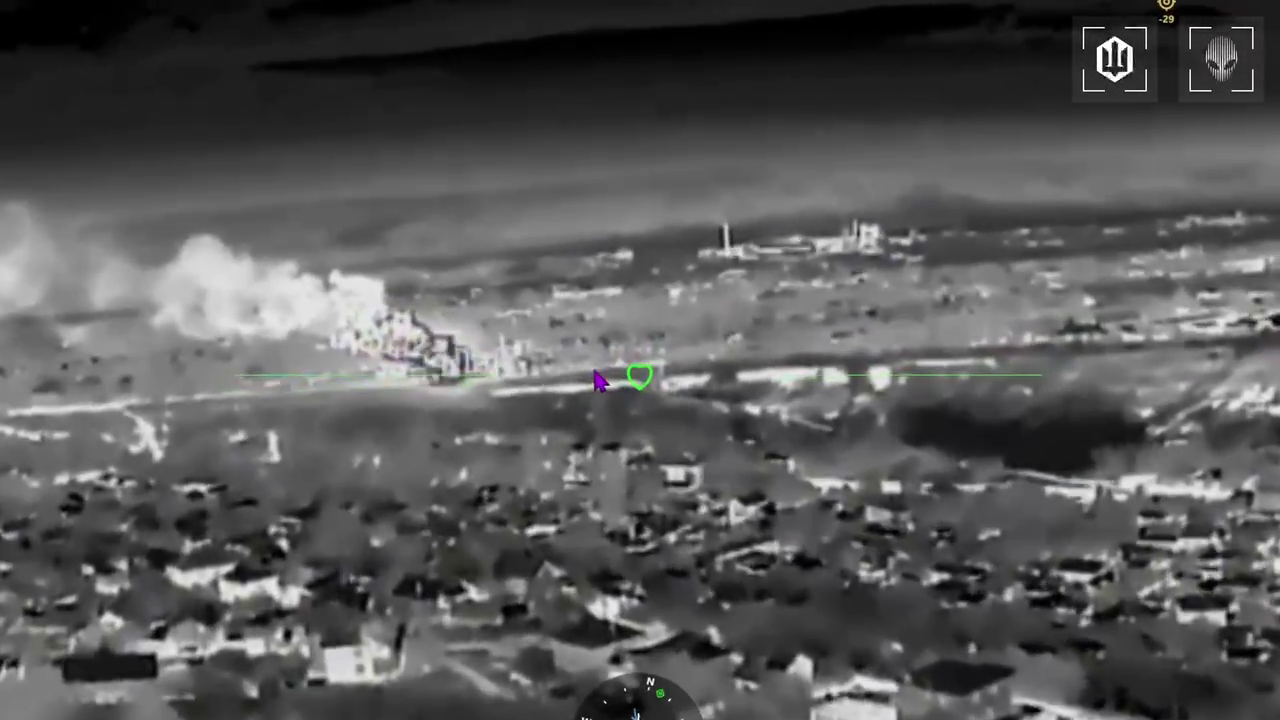 Electrical substation on fire following a Ukrainian drone strike in Bakhchisarai, occupied Crimea, Ukraine, on 5 July 2026. Screenshot from video: Robert