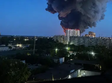 drones hit volgograd kept flying 1100 km tatarstan · post large fire black smoke over russia after ukrainian drone strike wildberries logistics center 31 2026 exilenova+ ukraine news reports