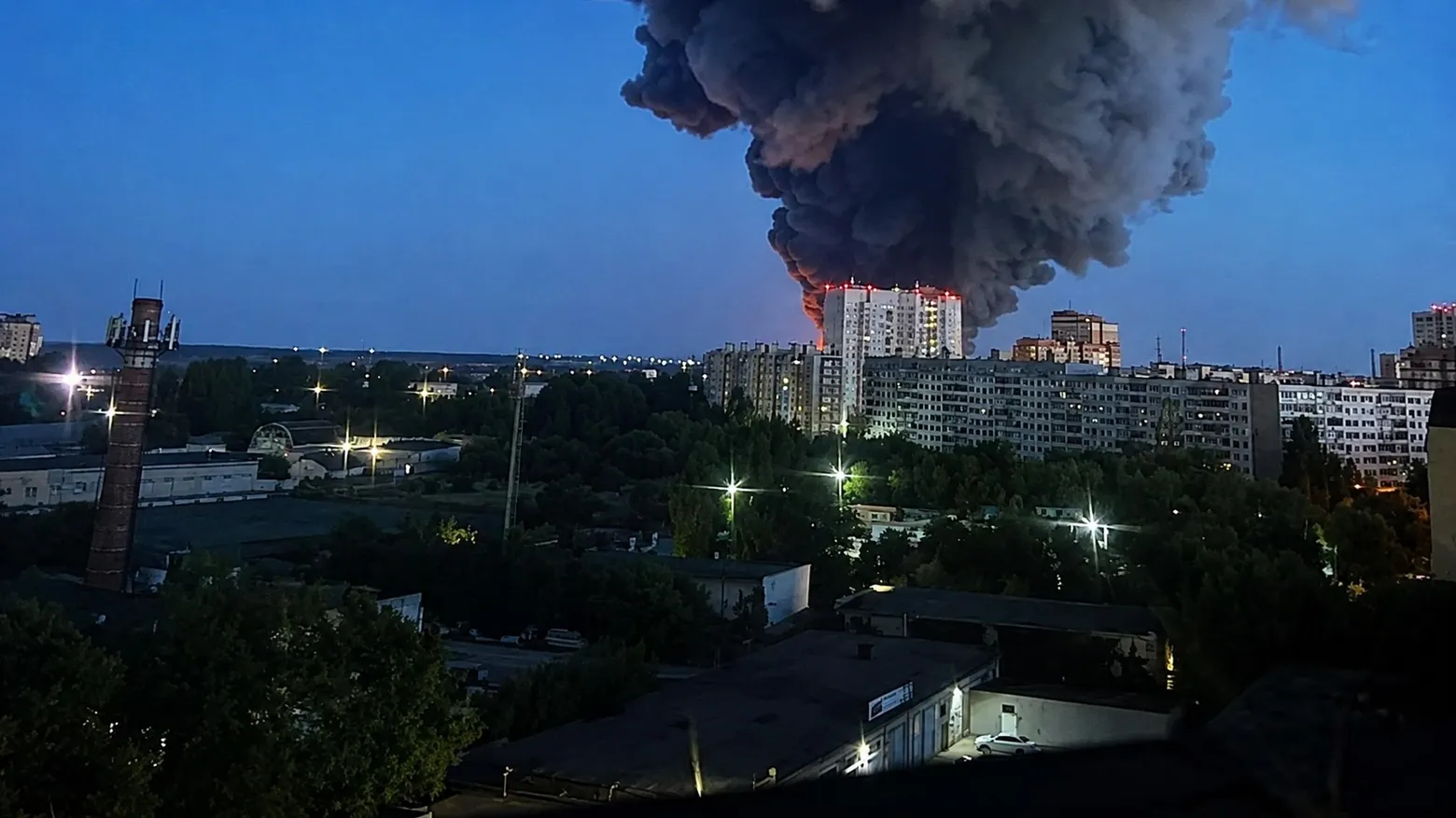 drones hit volgograd kept flying 1100 km tatarstan · post large fire black smoke over russia after ukrainian drone strike wildberries logistics center 31 2026 exilenova+ ukraine news reports