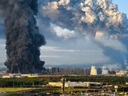 simferopol st petersburg—ukraine's drone commander sums up one night fire russia's online giant · post wildberries logistics warehouses burning after ukrainian strike near petersburg russia 24 2026 exilenova+ ukraine news