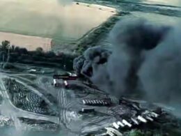 azov drones destroy hidden russian fuel base novoamvrosiivka sitting deep occupied donetsk oblast · post drone strikes reservoir logistics video 1st corps ukraine's national guard дрон уразив резервуар із паливом