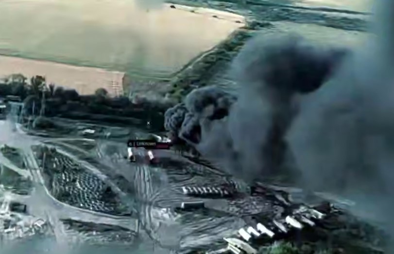 azov drones destroy hidden russian fuel base novoamvrosiivka sitting deep occupied donetsk oblast · post drone strikes reservoir logistics video 1st corps ukraine's national guard дрон уразив резервуар із паливом
