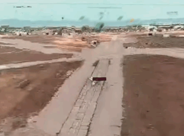 Strike on a Su-24M in occupied Crimea. Video frame