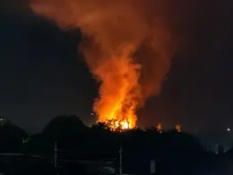 plant making 150 products gasoline polyethylene caught fire 1300 km war zone—ukraine hits two refineries overnight · post blazes afipsky oil refinery after ukrainian drone attack krasnodar krai russia 14