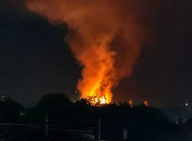 plant making 150 products gasoline polyethylene caught fire 1300 km war zone—ukraine hits two refineries overnight · post blazes afipsky oil refinery after ukrainian drone attack krasnodar krai russia 14