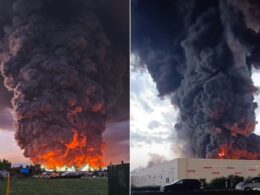 russia's answer amazon has new problem delivery times—two more warehouses ablaze · post fires wildberries logistics centers krasnodar nevinnomyssk russia 22 2026 пожежі на логістичних центрах у краснодарі та невинномиську