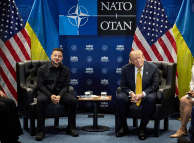 The image shows Ukrainian President Volodymyr Zelenskyy during a meeting with US President Donald Trump at the NATO summit in Ankara, Türkiye, on 8 July 2026. Source: NATO