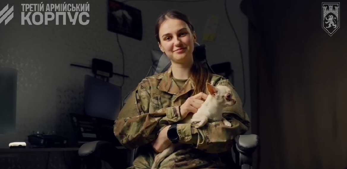 A Ukrainian female soldier with a call sign 