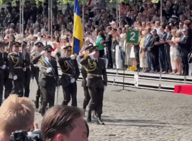 For the first time, Ukrainian soldiers marched among the foreign troops in Brussels on 21 July 2026. Source: Freedom