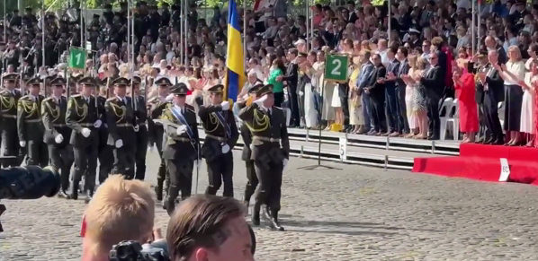 For the first time, Ukrainian soldiers marched among the foreign troops in Brussels on 21 July 2026. Source: Freedom