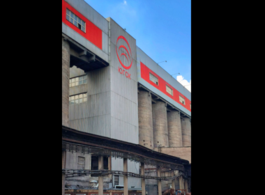The image shows Pivdennyi Mining and Processing Plant (Pivdennyi GZK), one of Ukraine's largest iron ore producers. Source: UGOK