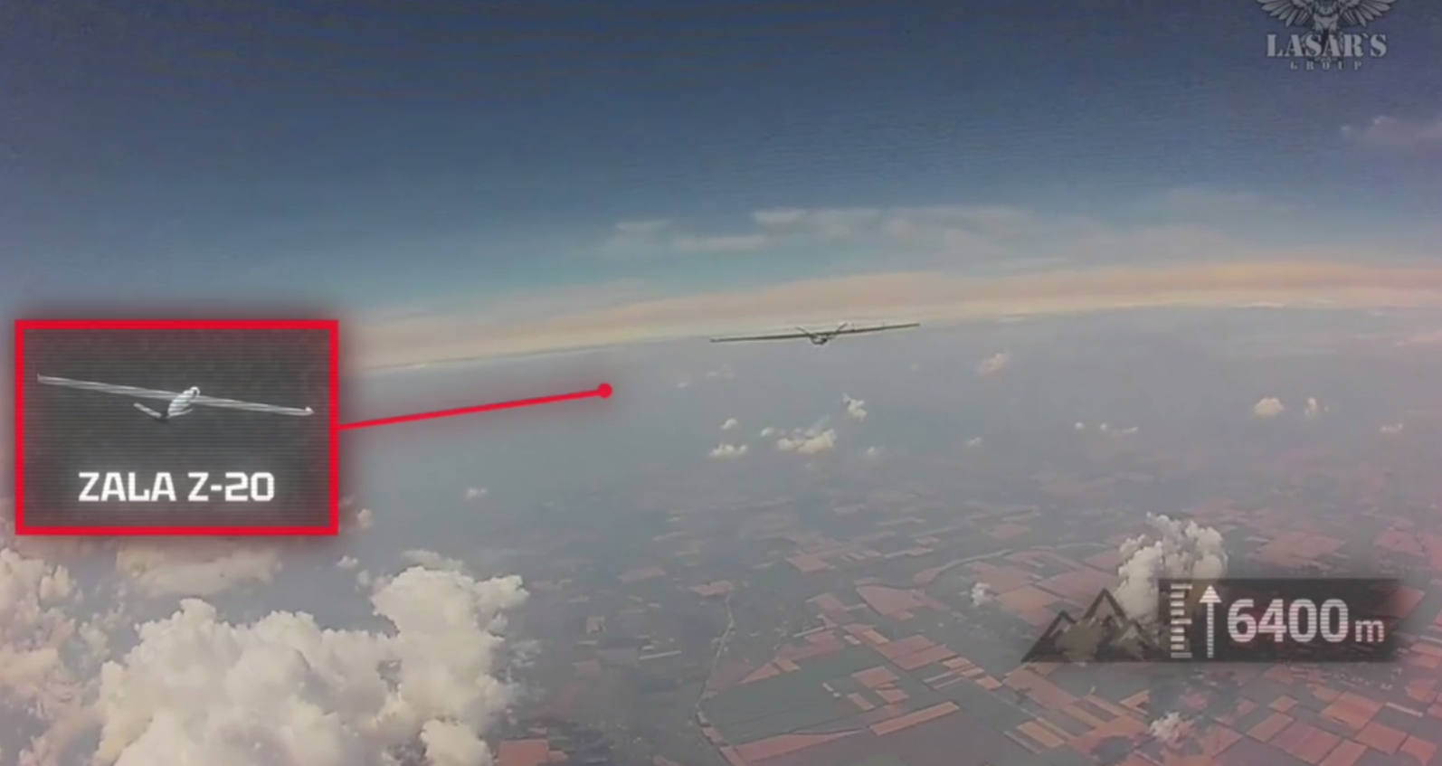 The Ukrainian interceptor chases a Russian ZALA Z-20 reconnaissance drone, a platform designed to detect targets at distances up to 100 kilometers. Source: Lasar's Group