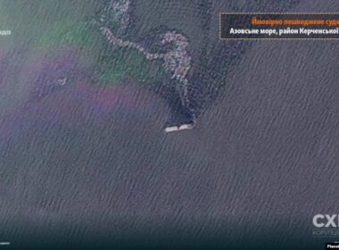 ukraine's deep mid-range strikes converge crimea russia's azov coast · post one satellite images shared skhemy shows likely damaged vessel sea near kerch strait 9 2026 супутник planet labs липня