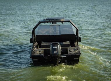 The uncrewed surface vessel developed by engineers from the National Guard's Omega Special Purpose Center diving detachment in partnership with a Ukrainian IT company