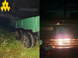 The destroyed KamAZ truck by a partisan in the Atesh group. Source: Atesh