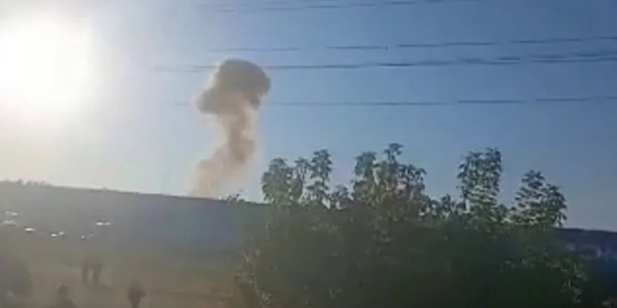 one russian warehouse smolders near kazakhstan while bigger fire rages st petersburg · post smoke rising over ozon logistics complex orenburg russia 23 2026 заявлено як задимлення на території складу