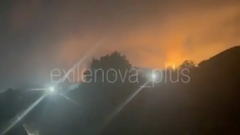 fifth fire same refinery year—and russia still calls debris · post afipsky oil seen road night krasnodar krai 25 2026 сили оборони завдали удару по афіпському нпз у росії exilenova+