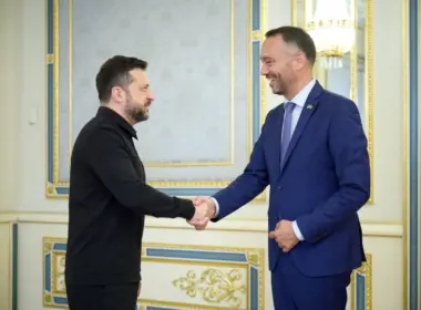 Volodymyr Zelenskyy, President of Ukraine, and Maxime Prévot, Belgium’s Deputy Prime Minister and Minister of Foreign Affairs, European Affairs, and Development Cooperation