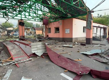 Russian forces hit the territory of Kyivmedspetstrans twice on 1 August 2026. Source: The Kyiv City State Administration