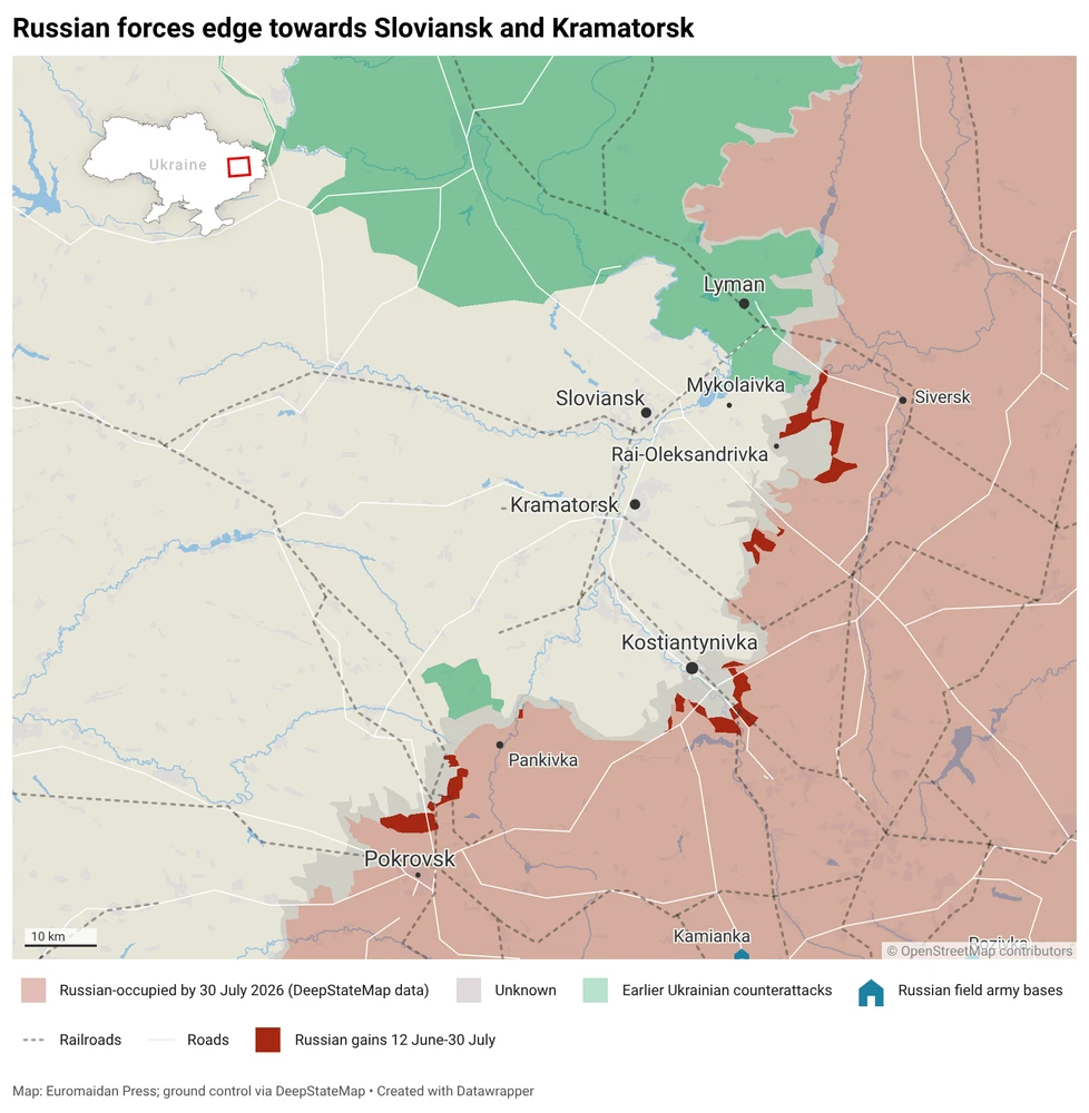 Sloviansk kramatorsk mykolaivka map