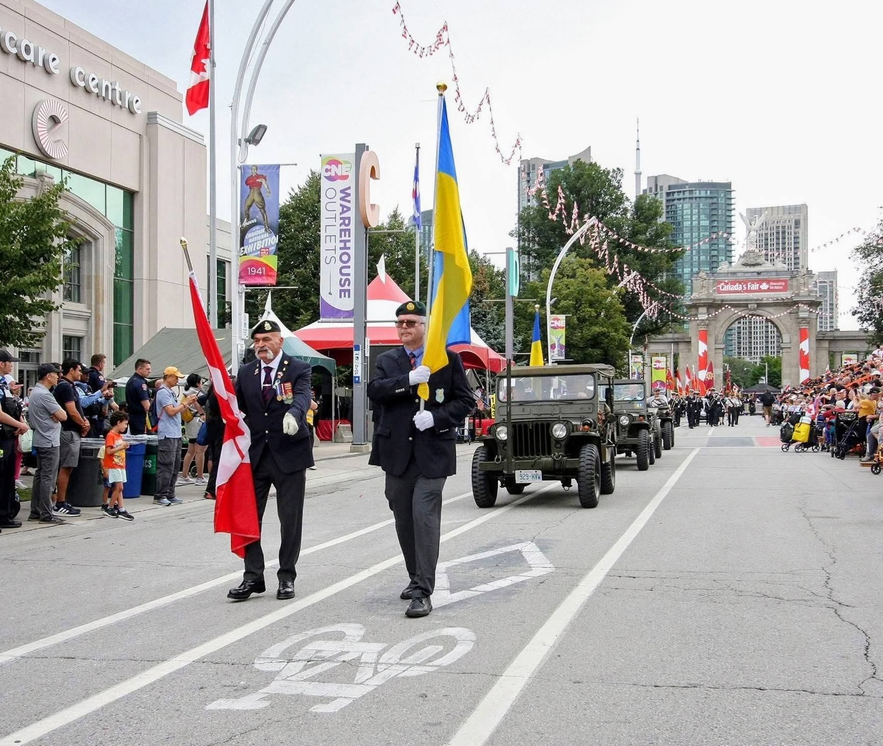 Ukrainian officers marched in one of Canada's oldest military parades. Source: Oleh Nikolenko