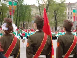 military training age 15 belarus splits 10th-graders drone pilots battlefield medics · post girls soviet flags pioneers parade 2007 flickr/ilya kuzniatsou ukraine news ukrainian reports