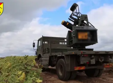 The STASH air defense system mounted on a truck chassis. Ukraine, August 2026