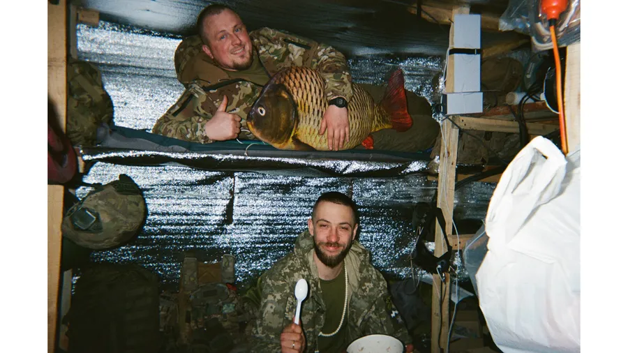 Ukrainian service members inside a dugout, 2025. Photo: project participant Andrii “Dronchik”