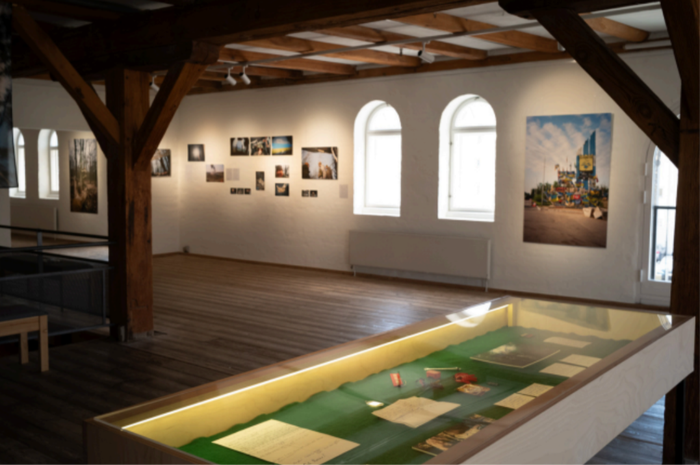 The Frontline rolls exhibition, featuring photographs, letters, and personal artifacts from Ukrainian soldiers. Ukraine House in Denmark, Copenhagen, 2026. Photo: Serhii Melnychenko