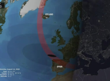 During the eclipse broadcast, NASA depicted Crimea as Russian on 12 August 2026. Photo: Screenshot from NASA's broadcast