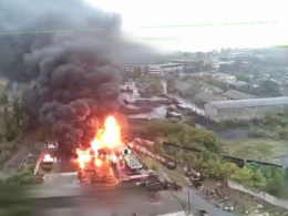 Aftermath of a strike on Russian fuel infrastructure during the Hell-2 operation in occupied Donetsk Oblast. 2026. Screenshot: National Guard of Ukraine