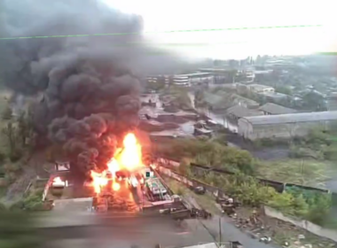 Aftermath of a strike on Russian fuel infrastructure during the Hell-2 operation in occupied Donetsk Oblast. 2026. Screenshot: National Guard of Ukraine