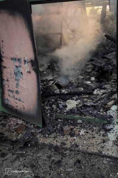 Consequences of Russian strikes on Sumy Oblast overnight into 7 August, 2026. Photo: Sumy Oblast Administration