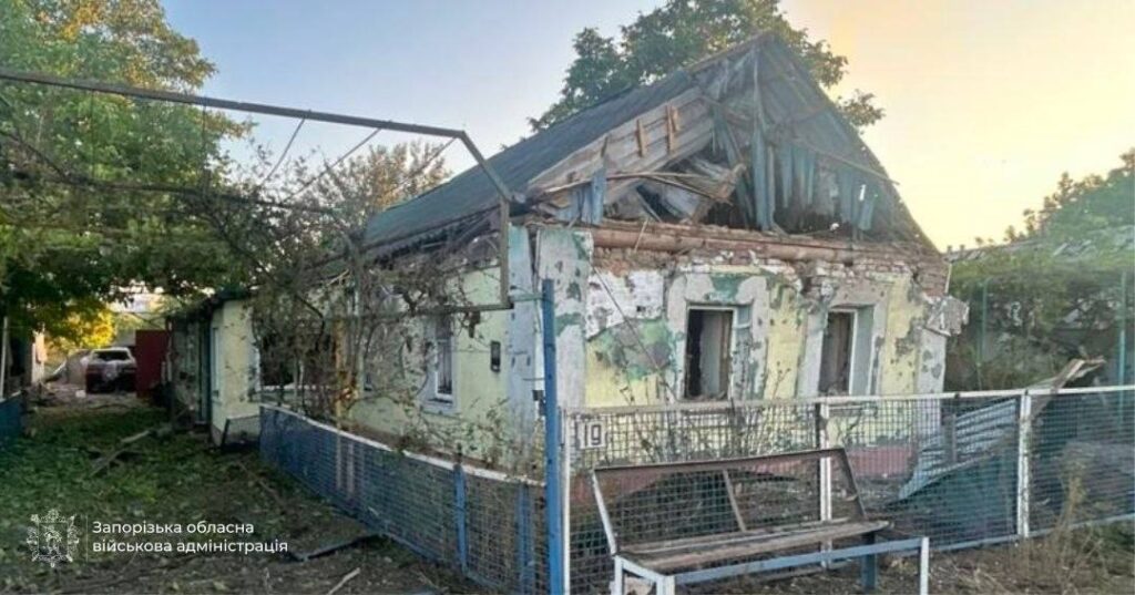 Consequences of Russian strikes on Zaporizhzhia Oblast on 16 August. Photo: Zaporizhzhia Regional Military Administration