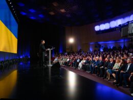 Ukrainian President Volodymyr Zelenskyy at United24 MODE Summit 2026 on 22 August 2026, in Kyiv. Source: Ukraine's Presidential Office