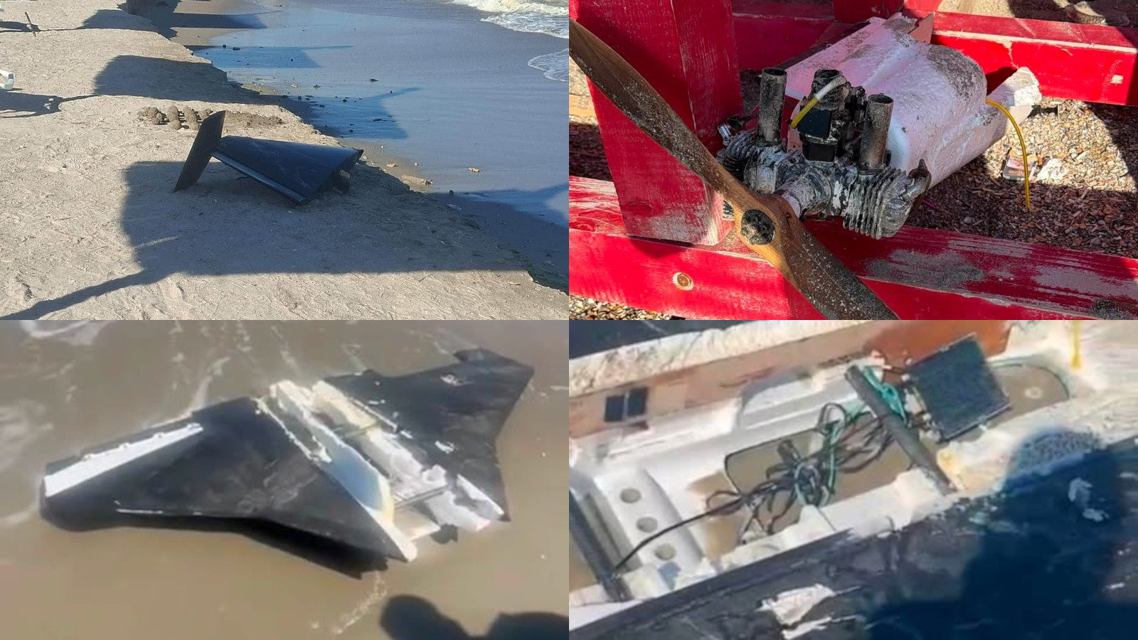 Drone debris washed ashore in Romania after Russian attacks on Ukraine, 13-14 August 2026. Photos: Radu Miruță