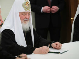 Russian Patriarch Kirill at a meeting with Putin and Serbian Patriarch Porfirije, 25 April 2025. Photo: kremlin.ru.
