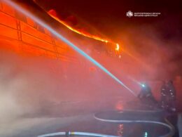 A Russian drone hit food warehouses outside Dnipro щт 3 August 2026. Source: Hanzha