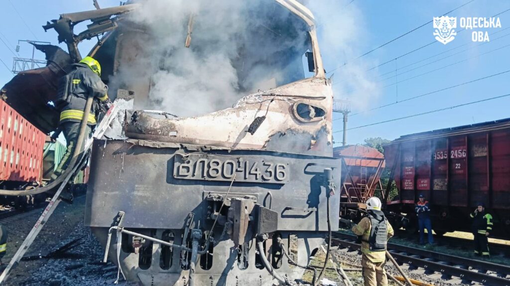 Two railway workers killed: a Russian jet drone hit their train's locomotive in Odesa Oblast