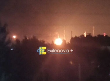 Fire reported at Russia's Kirishi/KINEF oil refinery following an overnight Ukrainian drone attack, 29-30 August 2026. Photo: Exilenova+