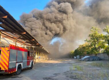 aid ukrainian red cross stockpiled winter kherson burned russian drone attack · post smoke rising over warehouse where caused fire 23 2026 fb kherson784818077_2 ukraine news reports
