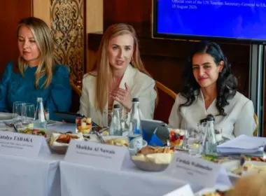 Shaikha Al Nowais, secretary-general of UN Tourism, during her visit to Ukraine