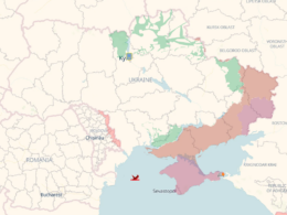 Map of Ukraine, with Russian-occupied territory marked in red, 14 August 2026. Map: DeepState