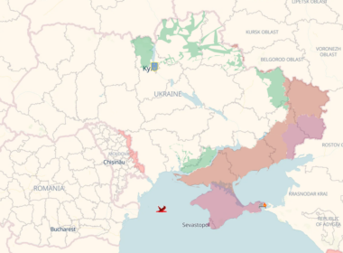 Map of Ukraine, with Russian-occupied territory marked in red, 14 August 2026. Map: DeepState